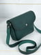 Шкіряна сумка "Мія" зеленого кольору | 6798462 | фото 3