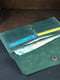 Шкіряний гаманець "Батерфляй" зеленого кольору | 6798752 | фото 3