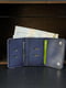 Синій шкіряний гаманець потрійного складання  | 6798805 | фото 3