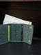 Шкіряний гаманець потрійного складання зелений | 6798808 | фото 3