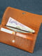 Шкіряний гаманець "Флай" коньячного кольору з анімалістичним тисненням | 6798885 | фото 3