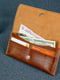 Коричневий шкіряний гаманець "Флай" з анімалістичним тисненням | 6798899 | фото 3