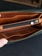 Кожаный зеленый кошелек-клатч с ремешком | 6799016 | фото 2
