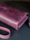 Шкіряний гаманець-клатч бордового кольору з ремінцем | 6799152 | фото 2