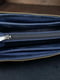Синий кожаный кошелек-клатч с ремешком | 6799153 | фото 3
