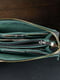 Зеленый кожаный кошелек-клатч с ремешком | 6799154 | фото 3
