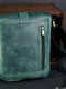 Шкіряна сумка зеленого кольору | 6799290 | фото 5