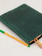 Шкіряна обкладинка для блокноту А5 зеленого кольору | 6800752