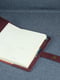 Шкіряна обкладинка для блокноту А5 бордового кольору | 6800786 | фото 3