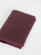 Шкіряна обкладинка для документів кольору бордо | 6800990 | фото 2