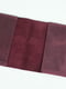 Шкіряна обкладинка для документів кольору бордо | 6800990 | фото 3