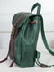 Кожаный зелено-бордовый рюкзак “Киев” | 6797056 | фото 4