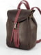Кожаный коричнево-бордовый рюкзак “Киев” | 6797069 | фото 4