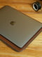 Шкіряний коричневий чохол для MacBook на блискавці з повстю | 6797264 | фото 5