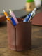 Склянка для ручок та олівців шкіряна коричнева | 6797265 | фото 2