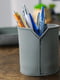 Склянка для ручок та олівців шкіряна сіра | 6797299 | фото 2