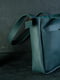 Зеленая сумка шопер из натуральной кожи с двумя карманами | 6797468 | фото 4
