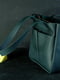 Зеленая сумка шопер из натуральной кожи с двумя карманами | 6797468 | фото 5