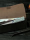 Шкіряний гаманець-клатч із закруткою коричневого кольору | 6797788 | фото 3