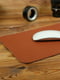 Шкіряний килимок для мишки коньячного кольору | 6798717 | фото 3