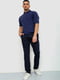 Темно-сині штани прямого фасону | 6801286 | фото 2