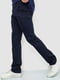 Темно-синие брюки прямого фасона | 6801286 | фото 3