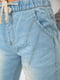 Прямые голубые джинсы с потертостями и рваностями | 6801303 | фото 5