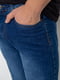 Прямые синие джинсы с потертостями | 6801317 | фото 5