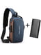 Синьо-коричнева багатофункціональна сумка через плече з кабелем USB AF – AM | 6801510 | фото 3