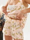 Персикова піжама в квітковий принт: майка та шортики  | 6801622 | фото 4