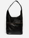 Шкіряна чорна сумка-шопер із застібкою | 6801720 | фото 2