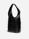 Шкіряна чорна сумка-шопер із застібкою | 6801720 | фото 4