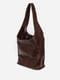 Шкіряна темно-коричнева сумка-шопер | 6801725 | фото 3