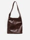 Шкіряна темно-коричнева сумка-шопер | 6801725 | фото 4