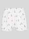 Пижамные белые шорты с принтом | 6801821