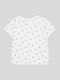 Біла бавовняна футболка з квітковим принтом | 6801981