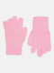 Рожеві рукавички з манжетами в рубчик | 6802014