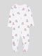 Белая пижама-комбинезон в принт | 6802038