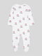 Белая пижама-комбинезон в принт | 6802038 | фото 2
