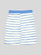 Хлопковые белые шорты в синюю полоску | 6802116 | фото 2