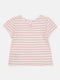 Хлопковая молочно-розовая футболка в полоску | 6802151 | фото 2