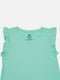 Зеленая хлопковая футболка с рукавами-оборками | 6802155 | фото 3