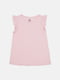 Рожева бавовняна футболка з рукавами-оборками | 6802164