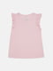 Рожева бавовняна футболка з рукавами-оборками | 6802164 | фото 2