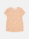 Оранжевая пижамная футболка в принт | 6802173