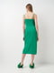 Зелена сукня-міді в білизняному стилі з драпіруванням | 6802313 | фото 2