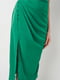 Зелена сукня-міді в білизняному стилі з драпіруванням | 6802313 | фото 4