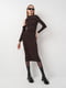 Темно-коричневое платье с асимметричными рукавами | 6802314 | фото 3