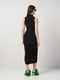 Черное облегающее платье с асимметричным вырезом | 6802318 | фото 2