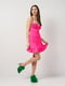 Розовое платье с формированным топом на тонких бретелях | 6802320 | фото 2
